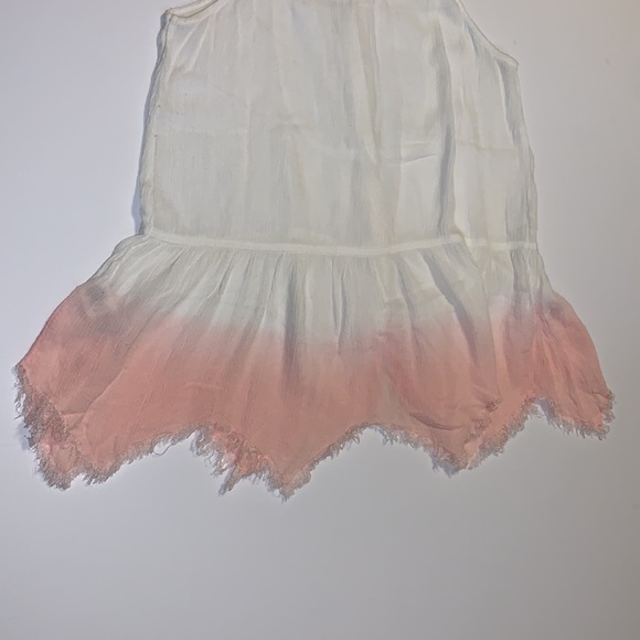 Free People Boho Distressed White and Pink Bedazzled Ombré Top - Women’s Size XS - Picture 5 of 6